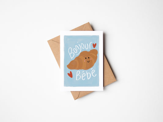 Bonjour Bebe Baby Greeting Card