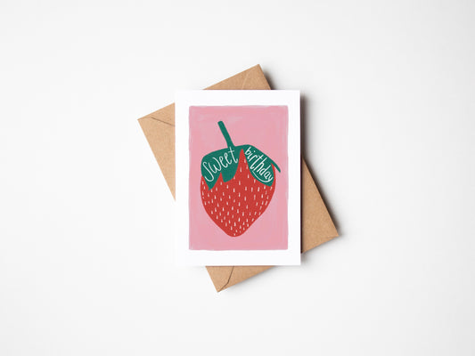 Strawberry Sweet Birthday Greeting Card